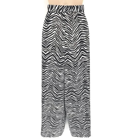 NWT:Vince Camuto Zebra Print Lightweight Wide Leg Flowy Pants - Picture 2 of 12